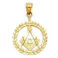 thumbnail image 1 of 14k Yellow Gold Freemason Masonic Charm Pendant (16mm x 16mm), 1 of 2