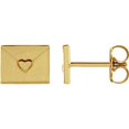 thumbnail image 1 of 14k Yellow Gold Friction Backs Included Polished Tiny Envelope Earring Stud Earring for Women, 1 of 2