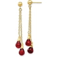 thumbnail image 1 of 14k Yellow Gold Garnet Dangle Earrings - 48mm, 1 of 6