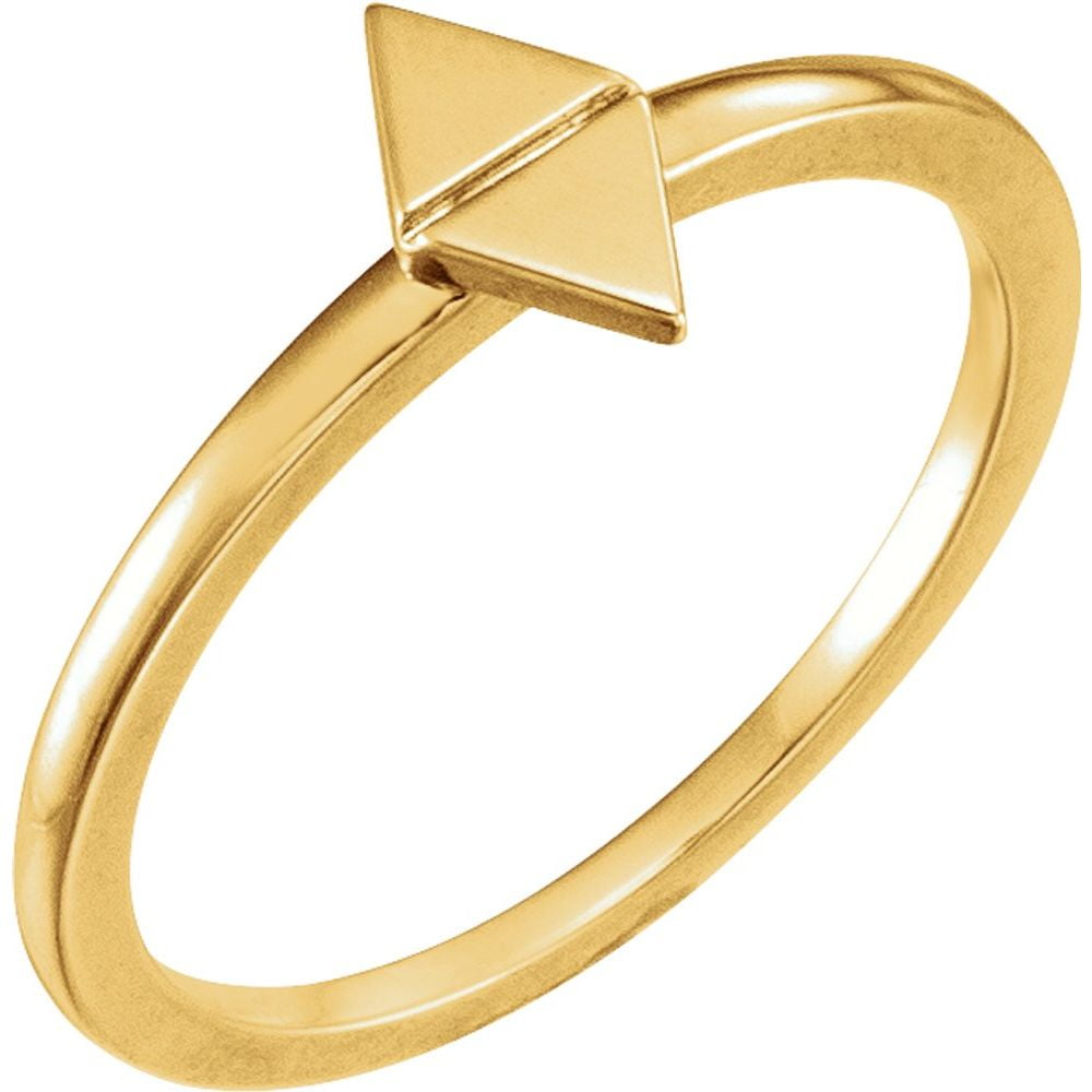 14k Yellow Gold Geometric Stackable Metal Fashion Ring Fine Jewelry For ...