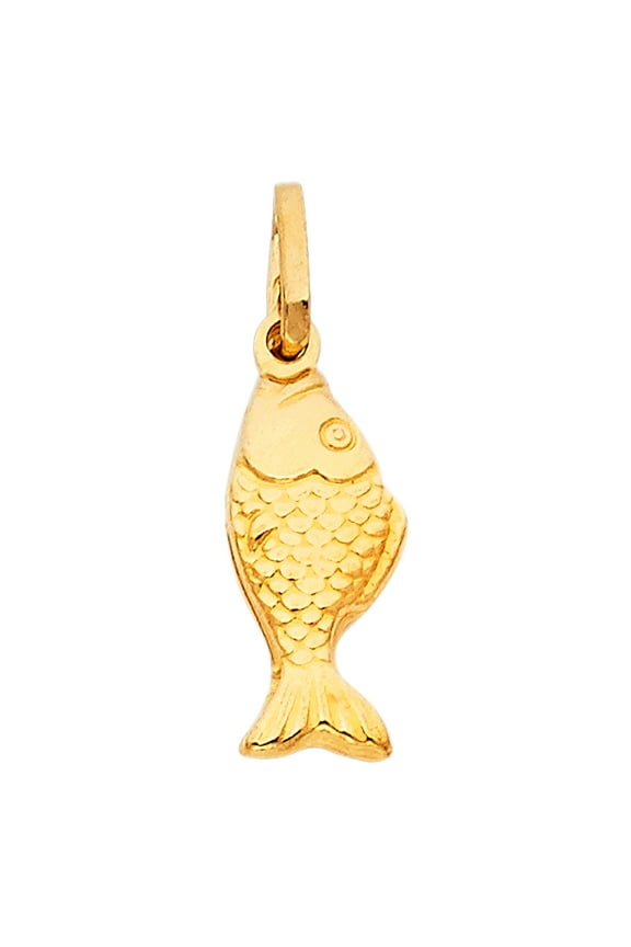 14k Yellow Gold Good Fortune Koi Fish Pendant Chinese Japanese Abundance Charm Jewelry Female Unisex