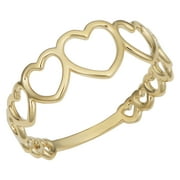 FREMADA KoolJewelry 14k Yellow Gold Graduated Hearts Ring