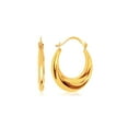 thumbnail image 1 of 14k Yellow Gold Graduated Oval Hoop Earrings, 1 of 2
