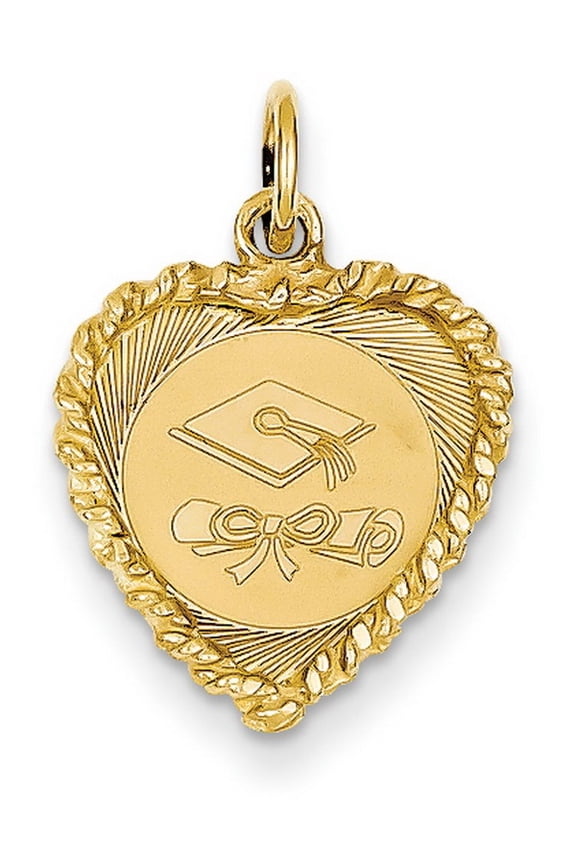 14k Yellow Gold Graduation Cap Charm Pendant