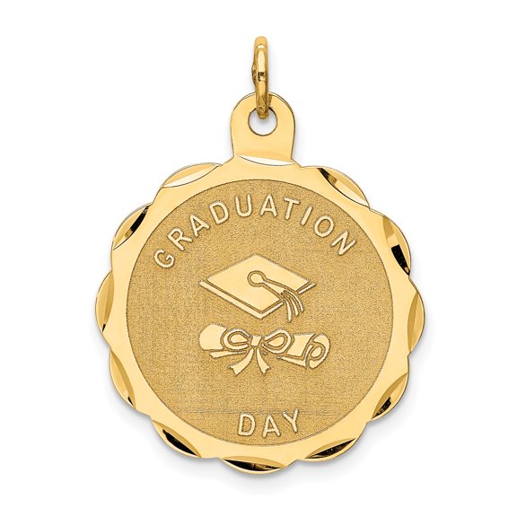14k Yellow Gold Graduation Pendant with Cap and Diploma Design, Unisex Academic Charm for Men and Women, Graduation Day Jewelry, Symbol of Achievement and Success