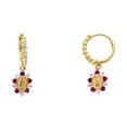 thumbnail image 1 of 14k Yellow Gold Guadalupe Cubic Zirconia Hugging Earrings 12x12mm Stud Earring for Women - 1.5 Grams, 1 of 2