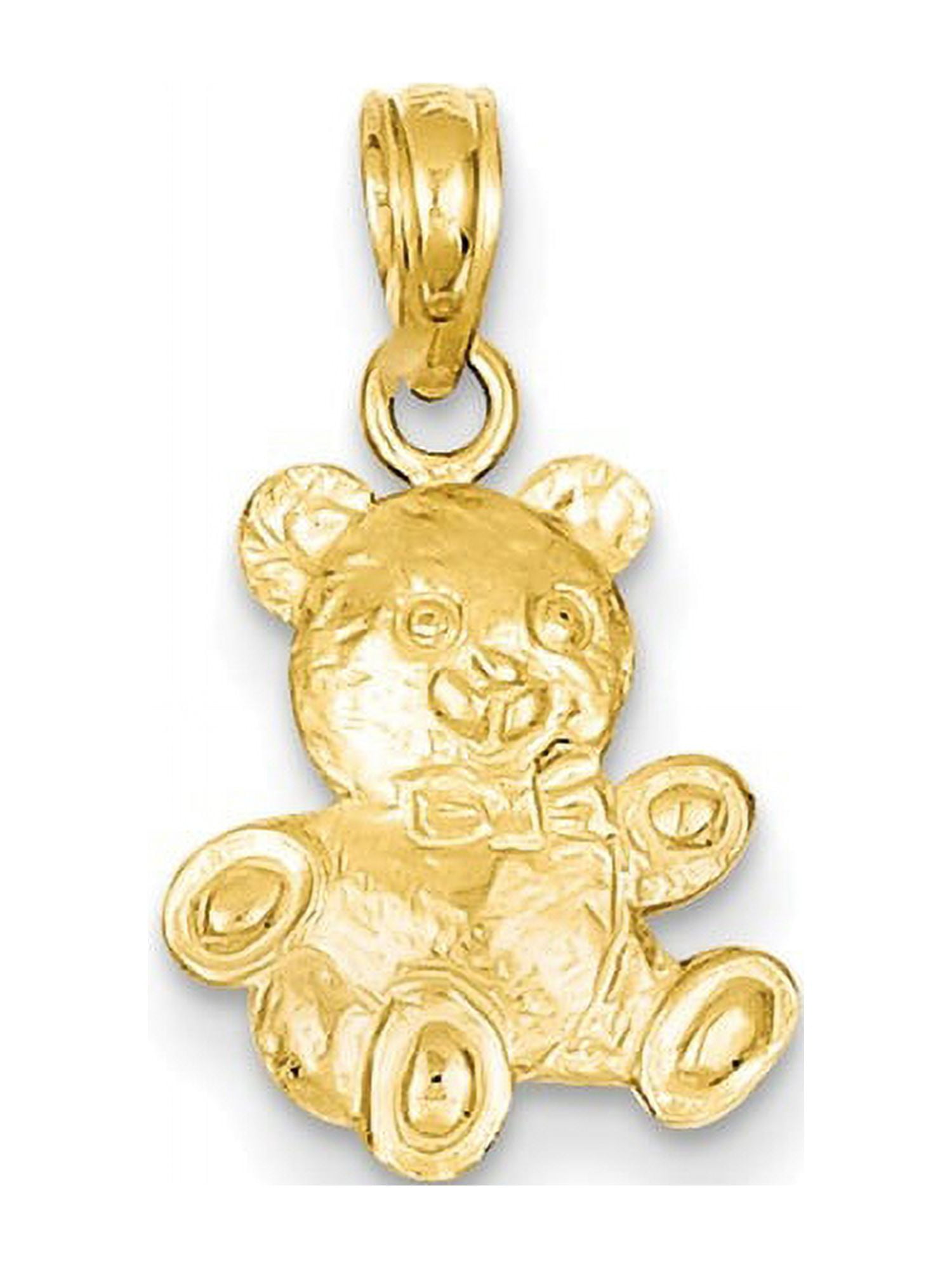 Teddy Bear with Ballon Pendant Necklace in Rose Gold