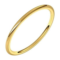 14k Yellow Gold Half Round 1mm Comfort-fit Lightweight Light Wedding Band Ring Size 6.5 Wedding Band for Women and Men