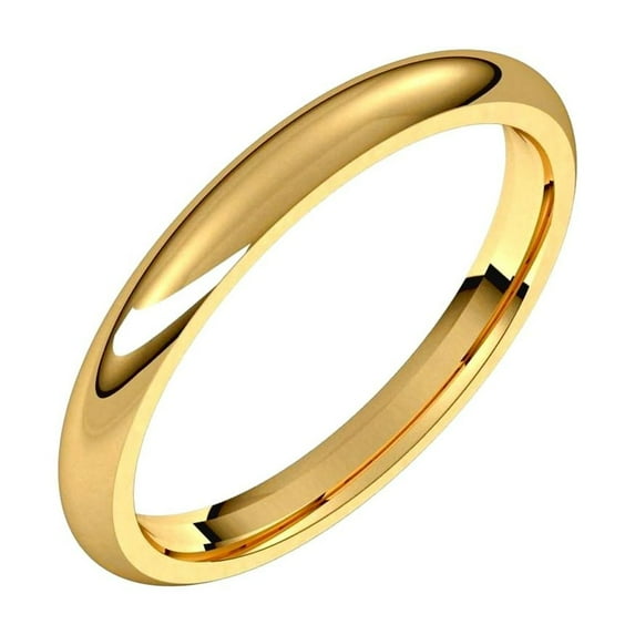 14k Yellow Gold Half Round 2.5mm Comfort-fit Half Round Comfort-Fit Band Size 4.5 Ring for Women and Men