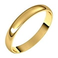 thumbnail image 1 of 14k Yellow Gold Half Round 3mm Ultra-lightweight Half Round Ultra-light Band Size 7 Ring for Women and Men, 1 of 2