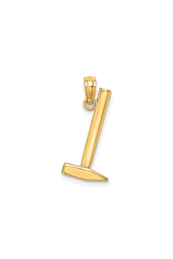 14k Yellow Gold Hammer Pendant for Men or Unisex, Claw Tool Charm Symbolizing Strength and Craftsmanship, Fine Jewelry for Tradesman, Mechanic, Metalworker, or Artisan