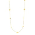 thumbnail image 1 of 14k Yellow Gold Hammered Forzentina and Disc Stations Necklace 36 Inch Pendant Necklace for Women, 1 of 2