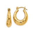 thumbnail image 1 of 14k Yellow Gold Hammered Teardrop Hoop Earrings for Women, Textured Oval Statement Design, Modern Lightweight Fashion Jewelry, Bold Durable Style for Daily or Occasion Wear, 1 of 6