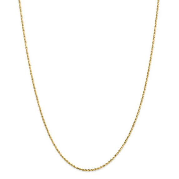 14k Yellow Gold Hand Made 1.5mm Diamond Cut Solid Rope Chain w/ Lobster Clasp 36"
