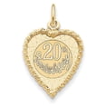 thumbnail image 1 of 14k Yellow Gold Happy 20th ANNIVERSARY Charm Pendant, 1 of 1