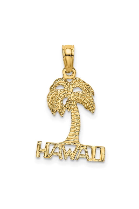 14k Yellow Gold Hawaii Palm Tree Pendant Necklace Measures 23.1x12.8mm Jewelry Gifts for Women