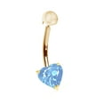 thumbnail image 1 of 14k Yellow Gold Heart Belly Button Navel Ring Body Art, 1 of 4