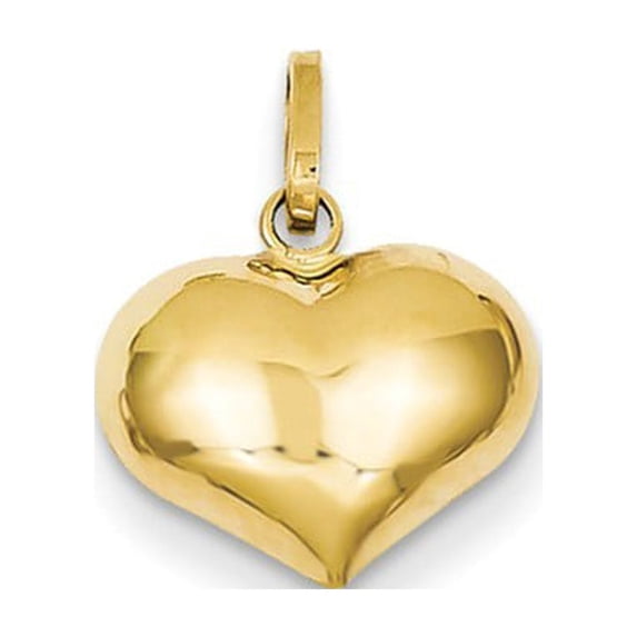 14k Yellow Gold Heart Charm - .6 Grams - Measures 11.8x14.3mm