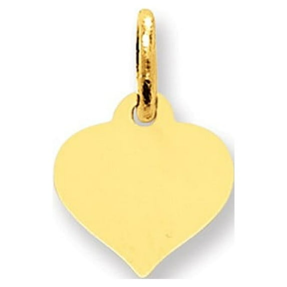 14k Yellow Gold Heart Disc Charm