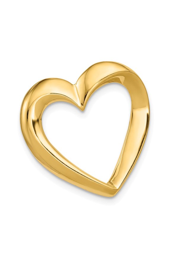 14k Yellow Gold Heart Slide - 3.6 Grams - Measures 23x22mm Wide