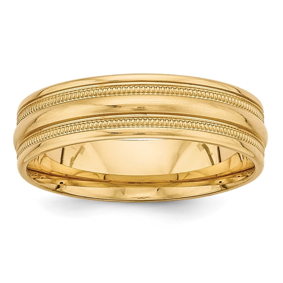 14k Yellow Gold Heavy Comfort Fit Fancy Band