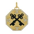 thumbnail image 1 of 14k Yellow Gold Hexagon Shape Diamond Enamel Jewelry, 1 of 5