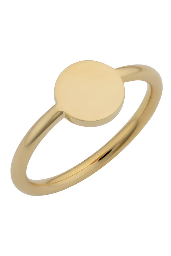 KoolJewelry 14k Yellow Gold High Polish Disc Ring (size 8)