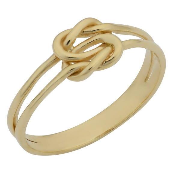KoolJewelry 14k Yellow Gold High Polish Double Love Knot Ring (size 6)