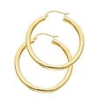 thumbnail image 1 of 14k Yellow Gold High Polish Hoop Circle Round Earrings Jewelry Female Unisex, 1 of 3
