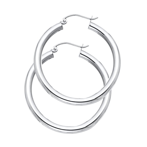 14k Yellow Gold High Polish Hoop Round Earrings Jewelry Female Unisex