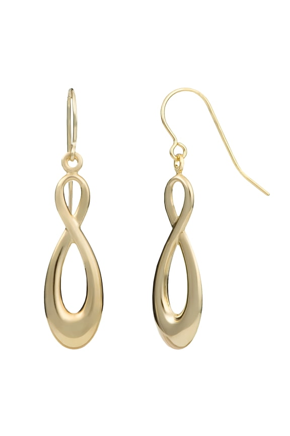 KoolJewelry 14k Yellow Gold High Polish Infinity Drop Earrings
