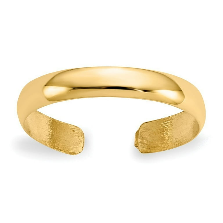 14k Yellow Gold 3mm Wide High Polish Toe Ring 14k Yellow Gold 3mm Wide High Polish Toe Ring