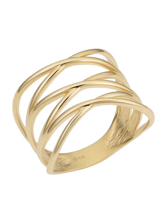 KoolJewelry 14k Yellow Gold Highway Ring (size 7)