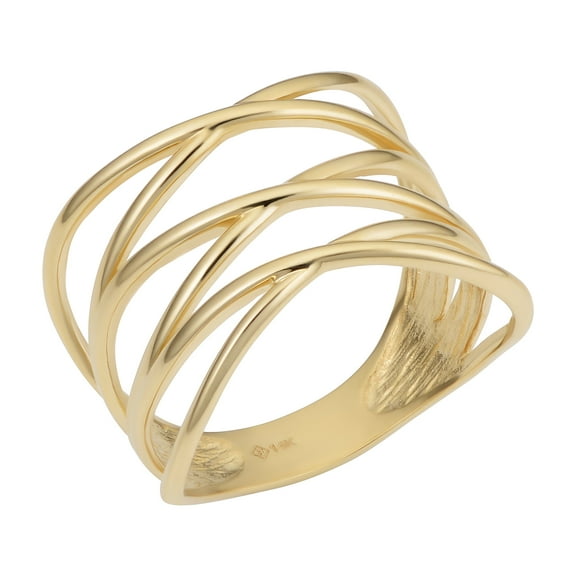 KoolJewelry 14k Yellow Gold Highway Ring (size 9)