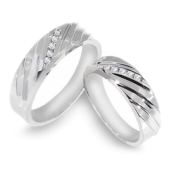 14k Yellow Gold His and Hers Round Cut Diamond Band 0.40ct.tw. Size 7.5