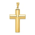 thumbnail image 1 of 14k Yellow Gold Hollow Cross Pendant, 1 of 4