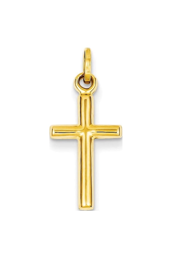 14k Yellow Gold Hollow Cross Pendant