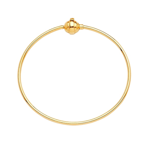 14k Yellow Gold Hollow Bangle For Mix and Match Bracelet 8 Inch Cuff Bracelet - 6.7 Grams