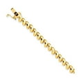 thumbnail image 1 of 14k Yellow Gold Hollow Faceted San Marco Bracelet 7 Inch 5mm Box Clasp - Link Bracelet for Women, 1 of 2