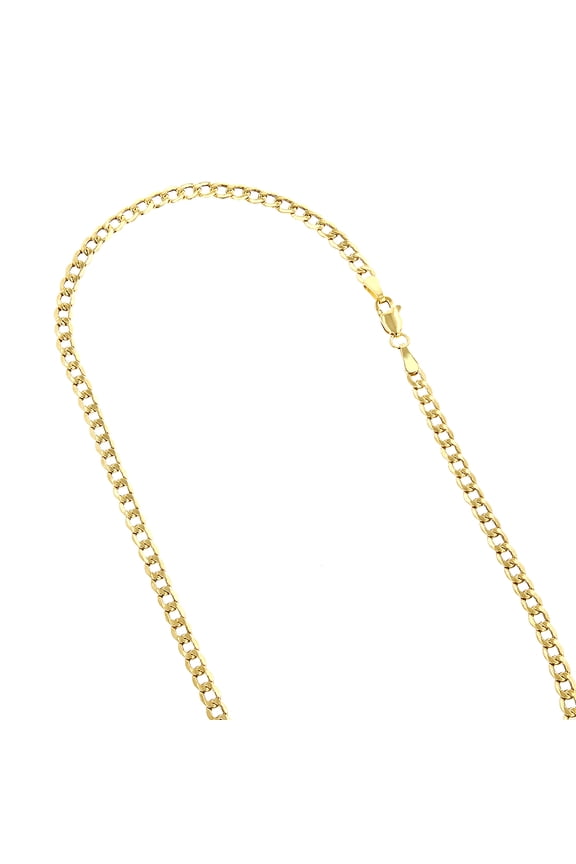 14k Yellow Gold Hollow Italy Cuban Curb Chain Necklace with Lobster Clasp 6mm Wide 20 Long