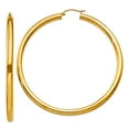 thumbnail image 1 of 14k Yellow Gold Hollow Polished 4mm Lightweight Round Hoop Earrings 65mm long 4mm Thick Hoop Earring for Women, 1 of 2