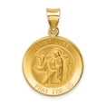 thumbnail image 1 of 14k Yellow Gold Hollow Polished and Satin St. Luke Medal Charm Pendant, 1 of 1