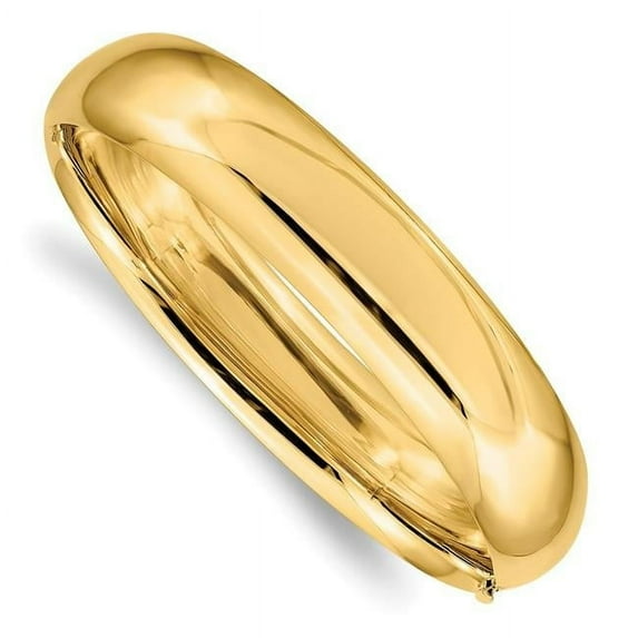 Primal Gold 14 Karat Yellow Gold 9/16 Hinged Bangle Bracelet