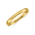 thumbnail image 1 of 14k Yellow Gold Hollow Safety bar 8mm High Polished Hinged Bangle Bracelet Cuff-Bracelet for Women, 1 of 5