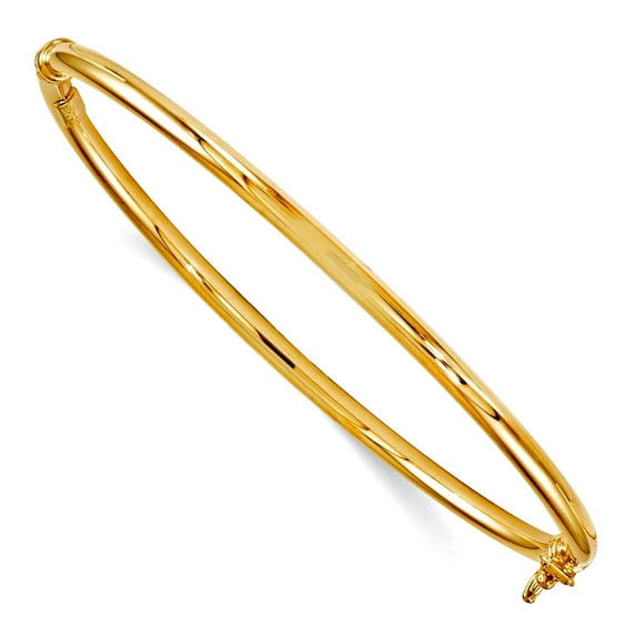 14K Polished Hinged Bangle