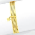 thumbnail image 1 of 14k Yellow Gold Hollow Textured Polished Slip 7 Bangle Bracelets 11mm Wide Cuff Bracelet for Women, 1 of 2