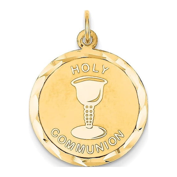 14k Yellow Gold Holy Communion Disc Pendant