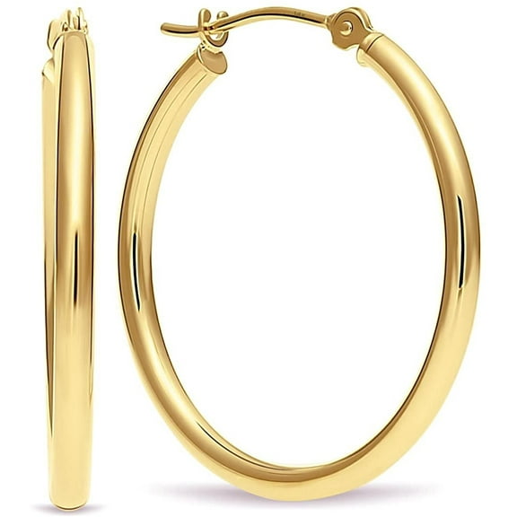 14k Yellow Gold Hoop Earrings, Timeless Style for Women Perfect for Daily Wear and Special Occasions