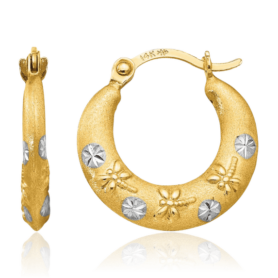 14K Solid Yellow Gold Small Hoop Earrings