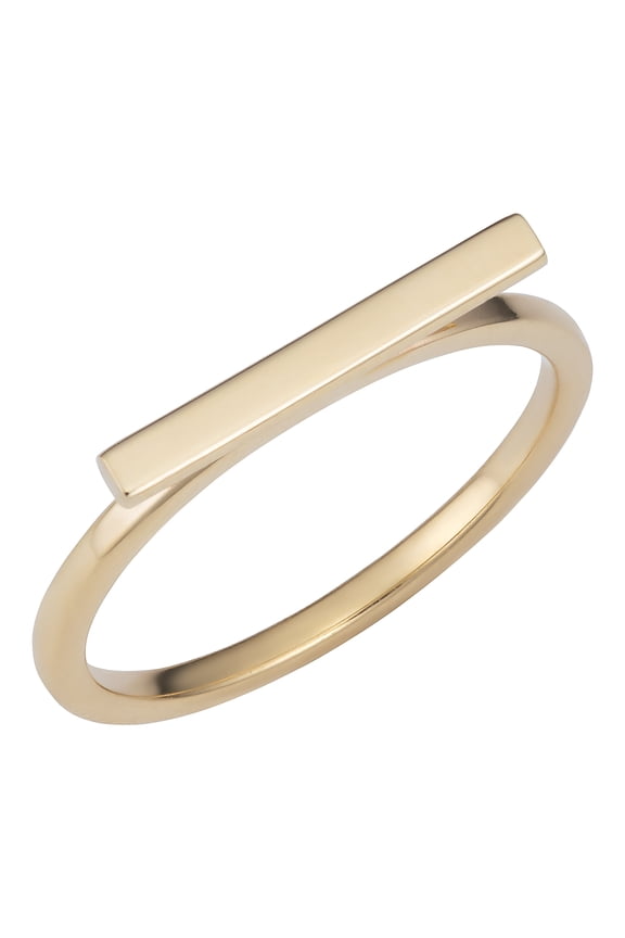 KoolJewelry 14k Yellow Gold Horizontal Bar Ring (size 9)